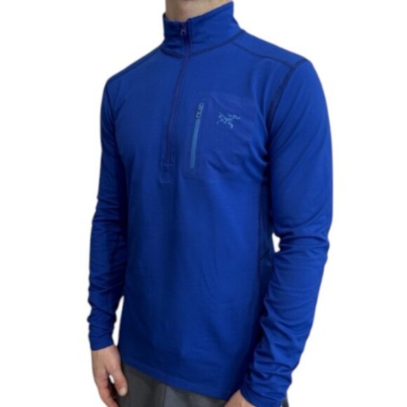 Arc'teryx blue high neck lightweight quarter zip jacket size M - Picture 2 of 8